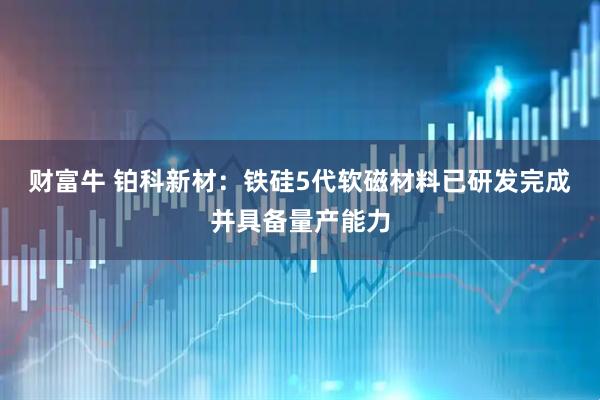 财富牛 铂科新材：铁硅5代软磁材料已研发完成并具备量产能力